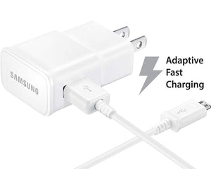 Adaptive Fast Charger Compatible with Samsung Galaxy J2 [Wall Charger + 5 Feet USB Cable] WHITE